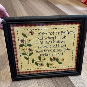 Rustic Black and Tan Framed Quote Decor